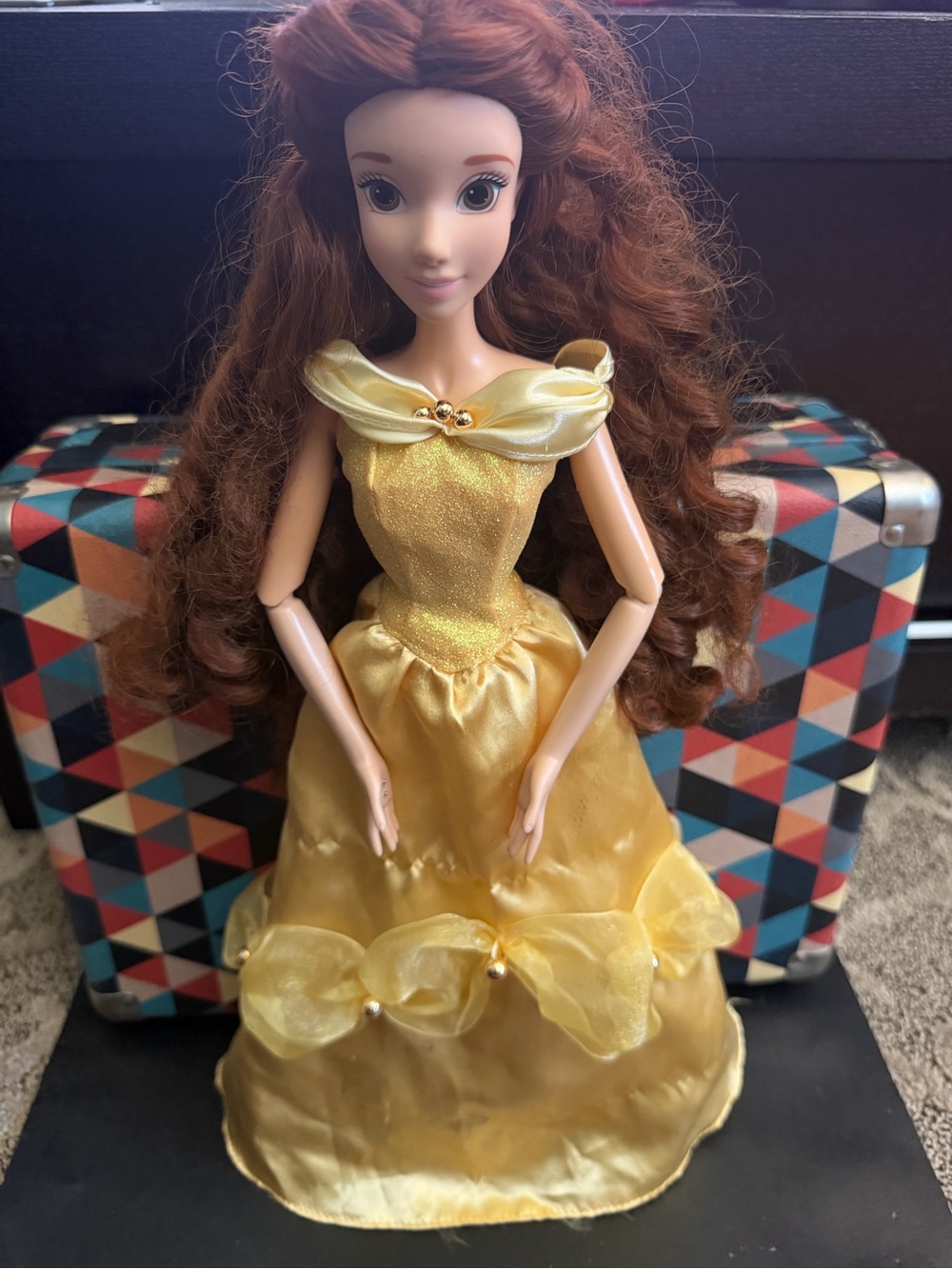 Disney Store Belle 16" Singing Doll Articulated Arms Legs Beauty & The Beast Toy